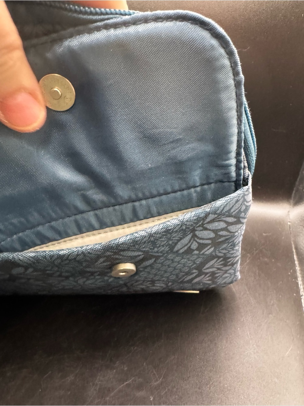 Travelon Slate Blue Patterned Shoulder Crossbody Bag - Picture 6 of 6